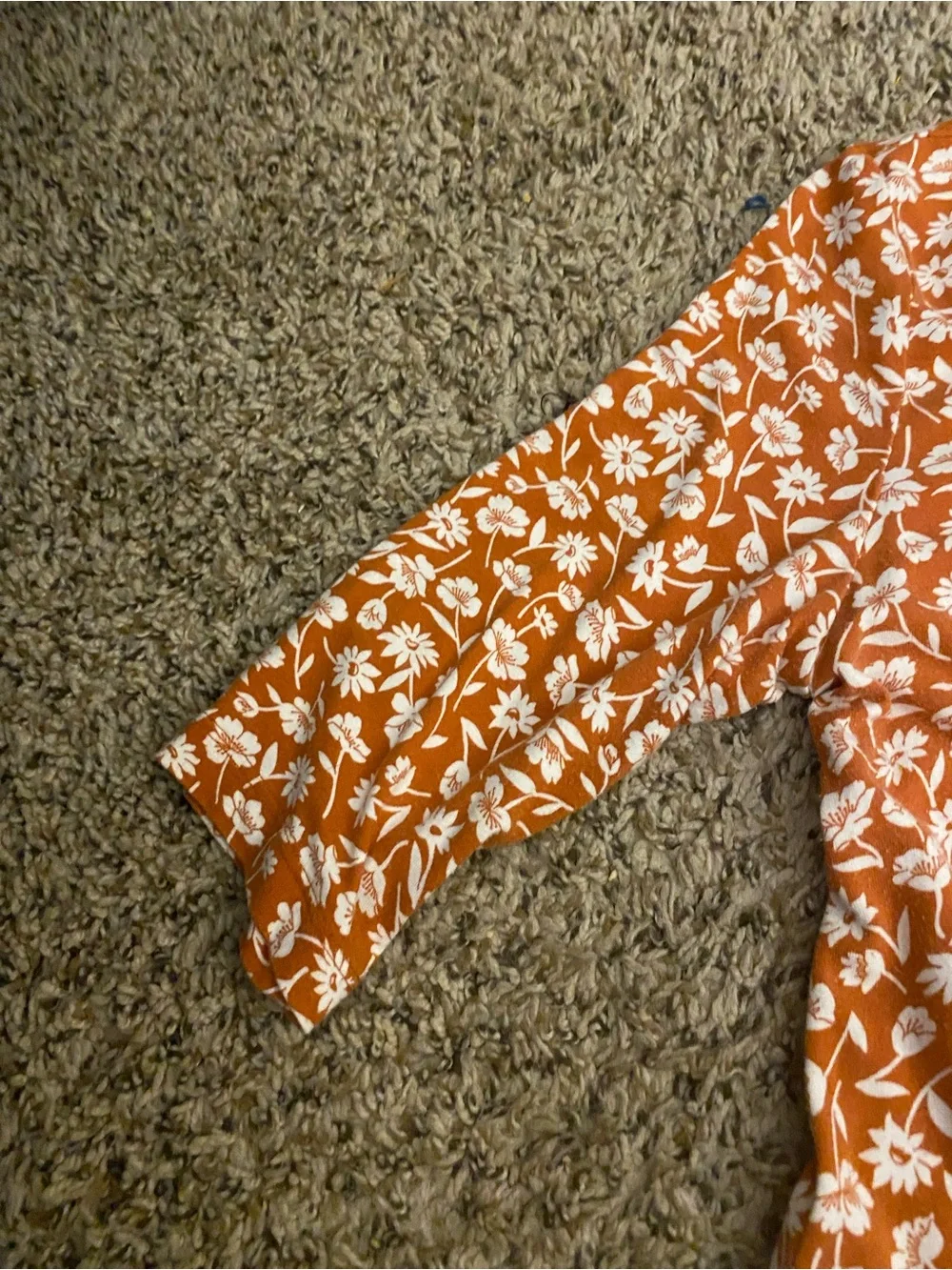 Old Navy Rust Orange Floral A-Line Dress